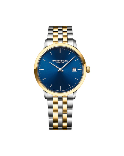 Raymond Weil Toccata Blue Dial Two Tone Mens Quartz Watch 39mm 5485-STP-50001
