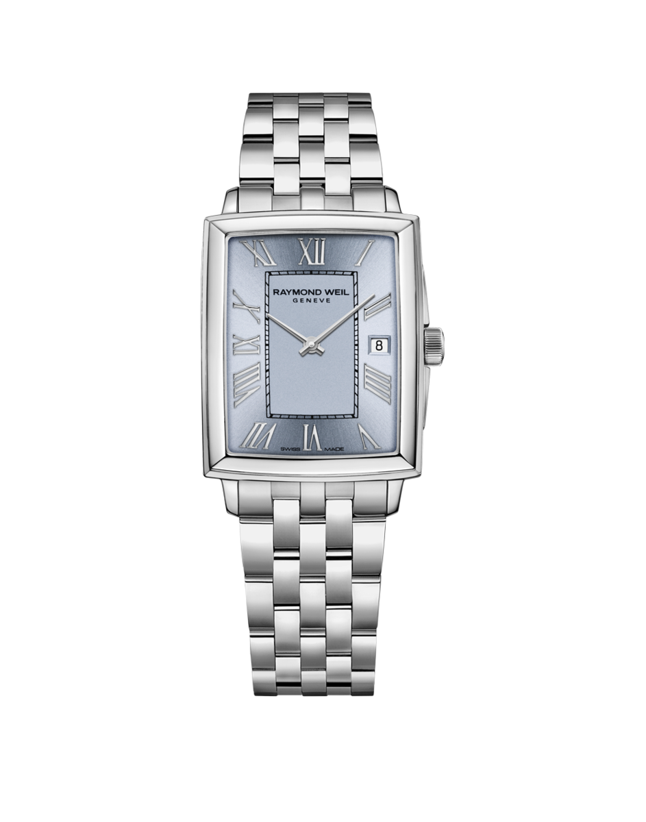 Raymond Weil Toccata Sky Blue Dial Rectangular Stainless Steel Womens Quartz Watch 5925-ST-00550