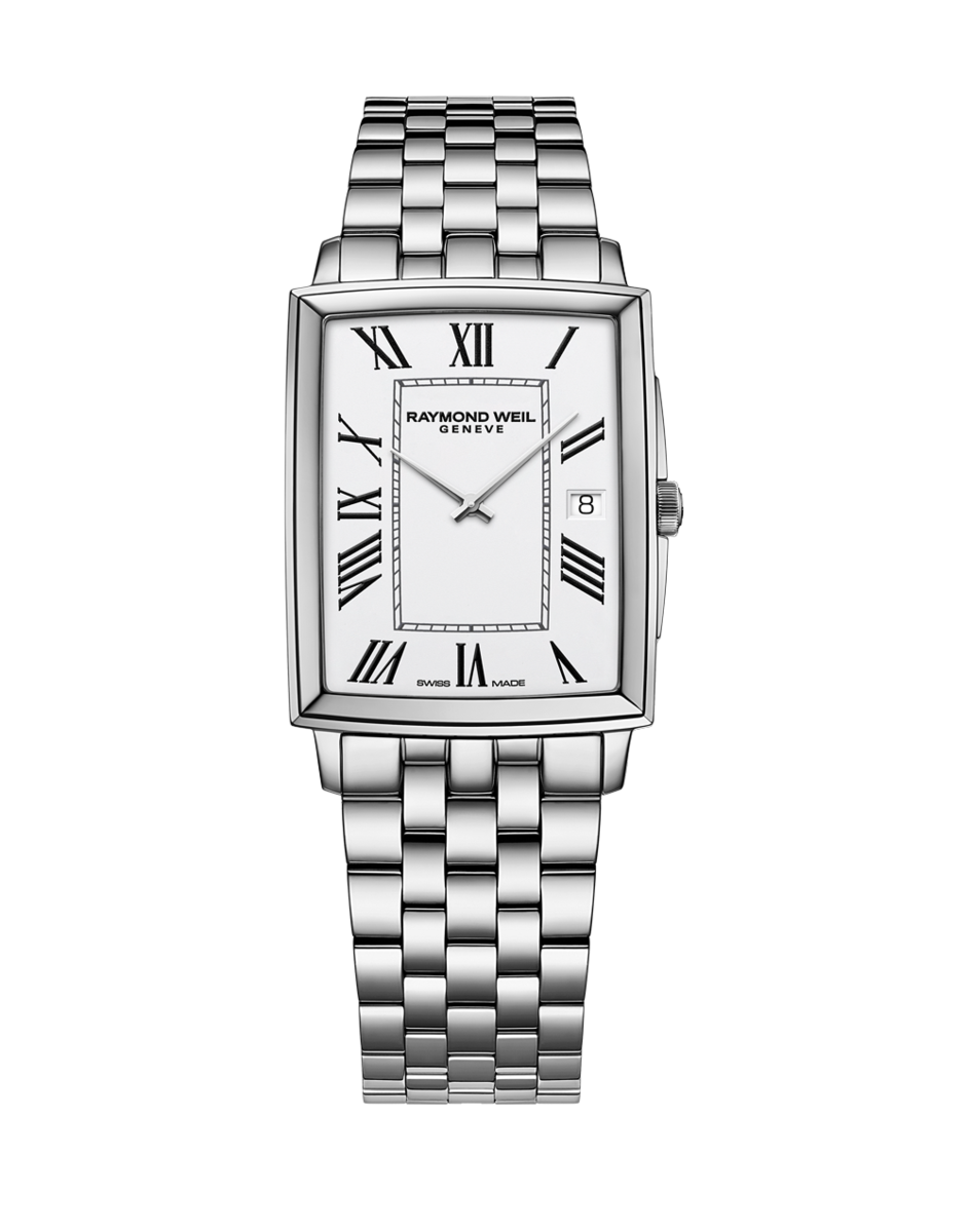Raymond Weil Toccata White Dial Rectangular Stainless Steel Mens Quartz Watch 5425-ST-00300