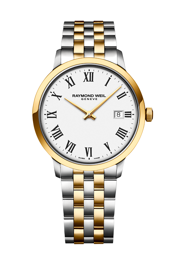 Raymond Weil Toccata White Dial Two Tone Mens Quartz Watch 39mm 5485-STP-00300