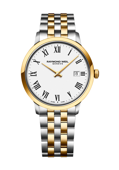Raymond Weil Toccata White Dial Two Tone Mens Quartz Watch 39mm 5485-STP-00300