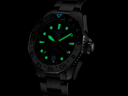 TAG Heuer Aquaracer Blue Dial Calibre 7 GMT Stainless Steel Mens Watch WBP2010.BA0632