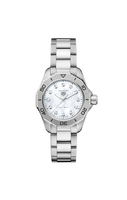TAG Heuer Aquaracer Professional 200 Mother of Pearl Diamond Set Dial Stainless Steel Womens Quartz Watch WBP1416.BA0622