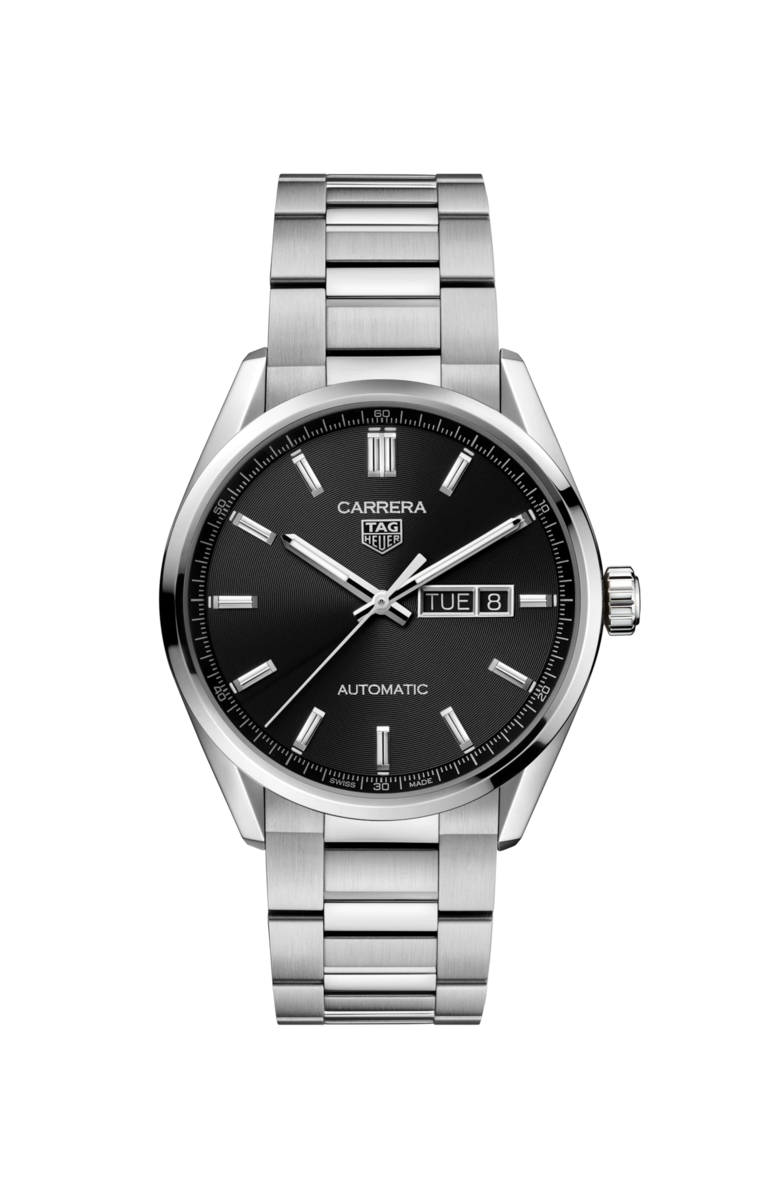 TAG Heuer Carrera Calibre 5 Black Dial Day-Date Stainless Steel Mens Watch WBN2010.BA0640