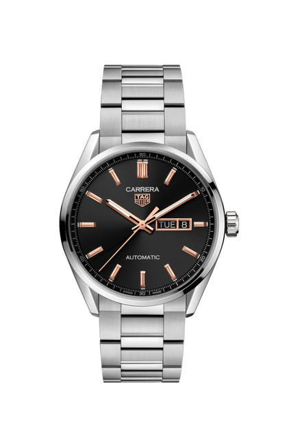 TAG Heuer Carrera Calibre 5 Black Dial Day-Date Stainless Steel Mens Watch WBN2013.BA0640