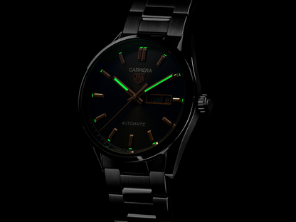 TAG Heuer Carrera Calibre 5 Black Dial Day-Date Stainless Steel Mens Watch WBN2013.BA0640