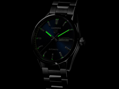 TAG Heuer Carrera Calibre 5 Blue Dial Day-Date Stainless Steel Mens Watch WBN2012.BA0640