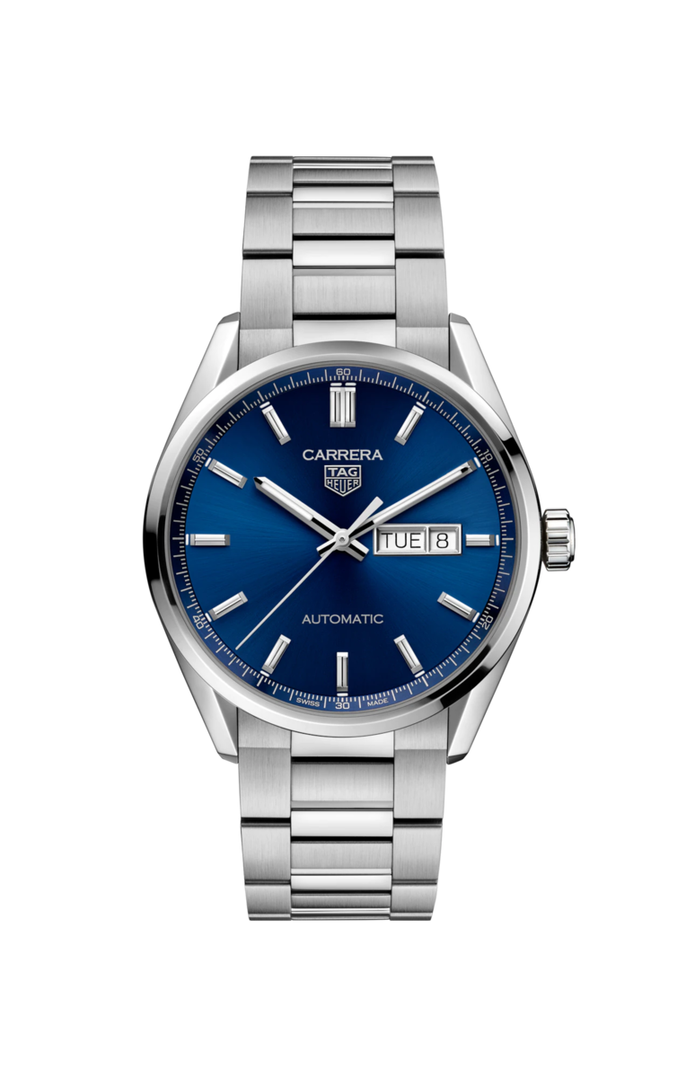 TAG Heuer Carrera Calibre 5 Blue Dial Day-Date Stainless Steel Mens Watch WBN2012.BA0640
