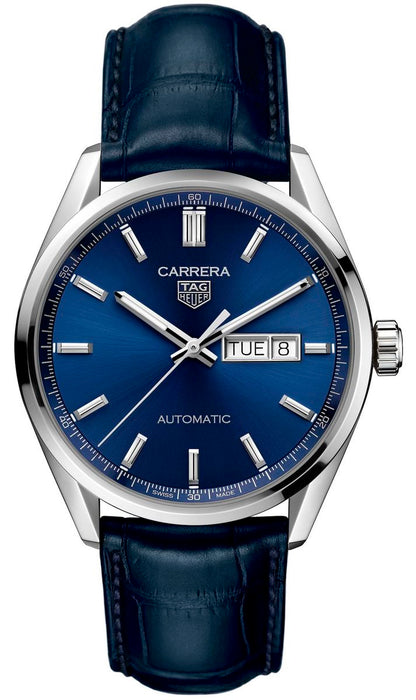 TAG Heuer Carrera Calibre 5 Blue Dial Day-Date Stainless Steel Mens Watch WBN2012.FC6502