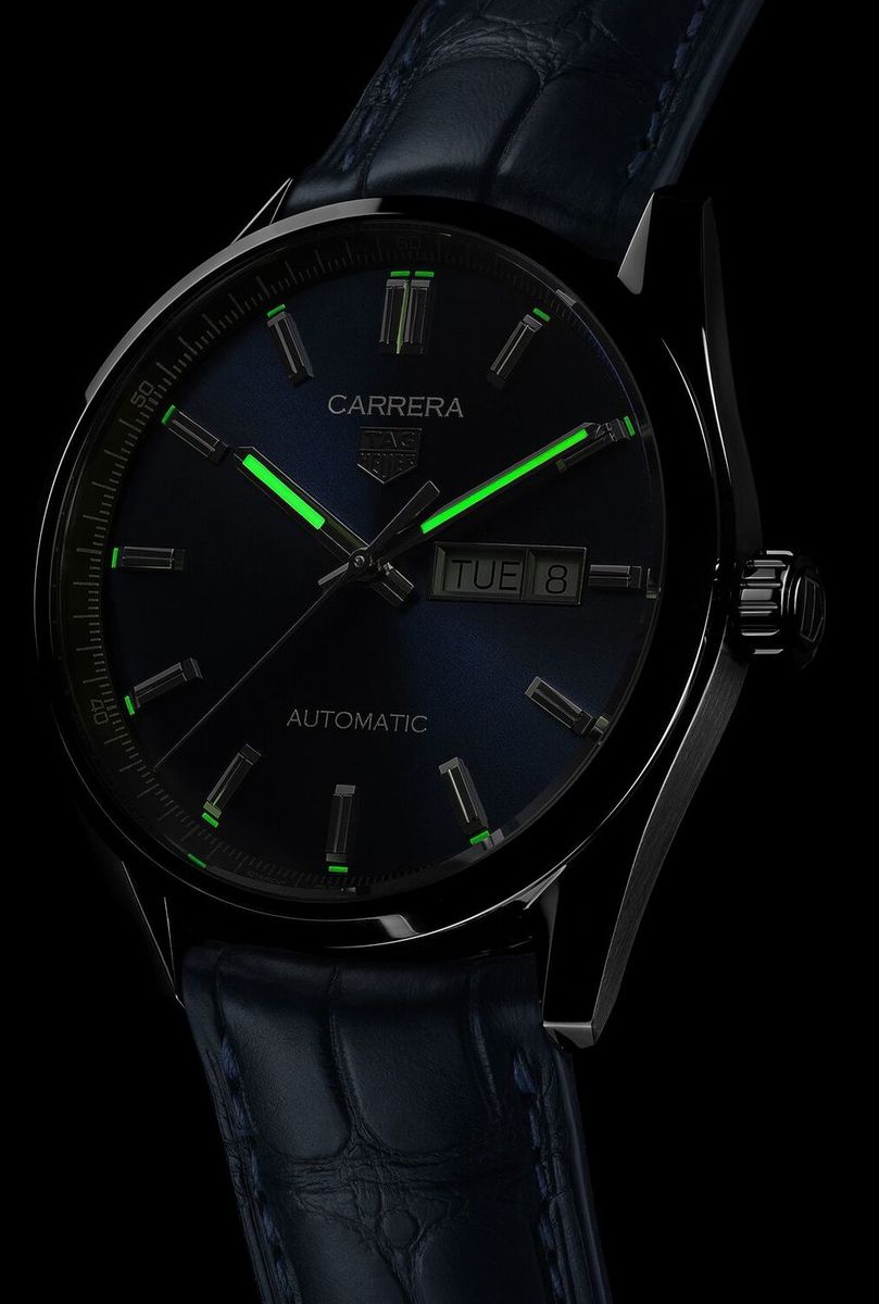 TAG Heuer Carrera Calibre 5 Blue Dial Day-Date Stainless Steel Mens Watch WBN2012.FC6502