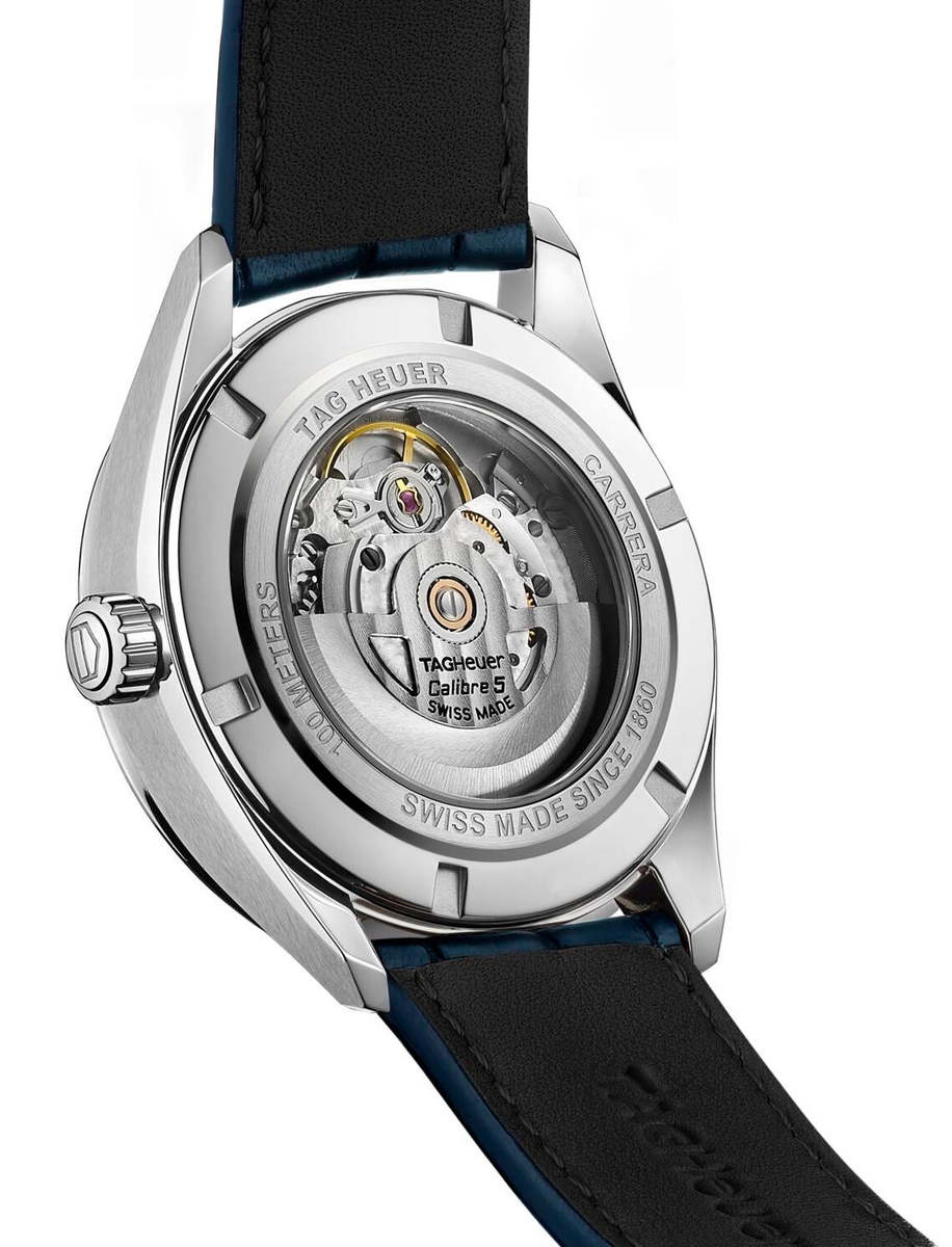 TAG Heuer Carrera Calibre 5 Blue Dial Day-Date Stainless Steel Mens Watch WBN2012.FC6502