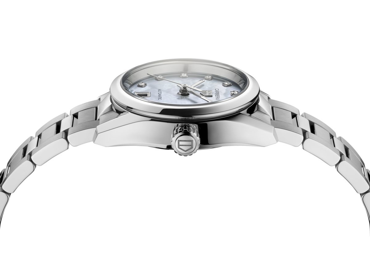TAG Heuer Carrera Mother of Pearl Diamond Set Dial Stainless Steel Womens Watch WBN2412.BA0621