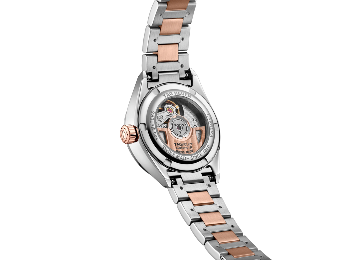 TAG Heuer Carrera Mother of Pearl Diamond Set Dial Two Tone Womens Watch WBN2450.BD0569