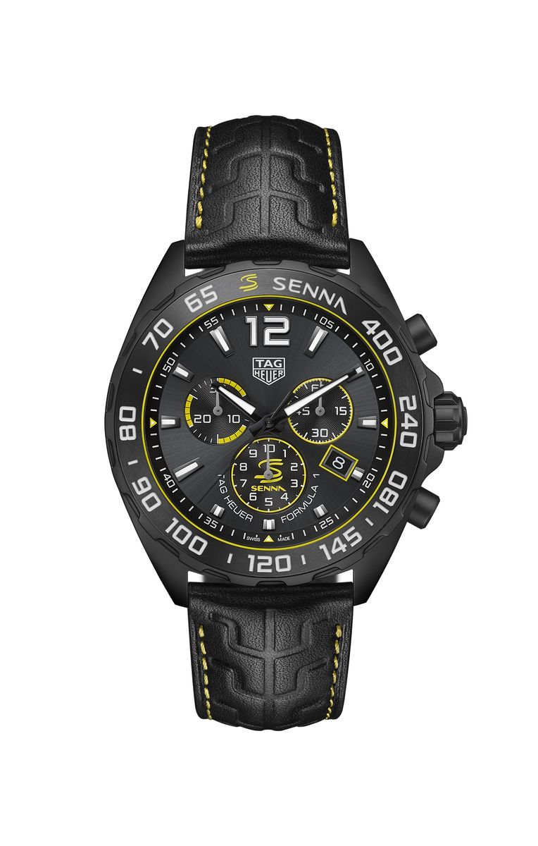 TAG Heuer Formula 1 Black Stainless Steel Ayrton Senna Special Edition Mens Quartz Chronograph Watch CAZ101AJ.FC6487