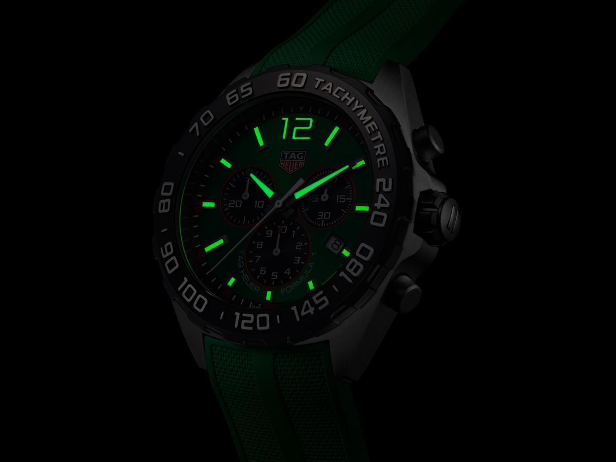 TAG Heuer Formula 1 Green Dial & Strap Stainless Steel Mens Quartz Chronograph Watch CAZ101AP.FT8056