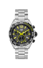TAG Heuer Formula 1 Grey & Yellow Dial Stainless Steel Mens Quartz Chronograph Watch CAZ101AG.BA0842