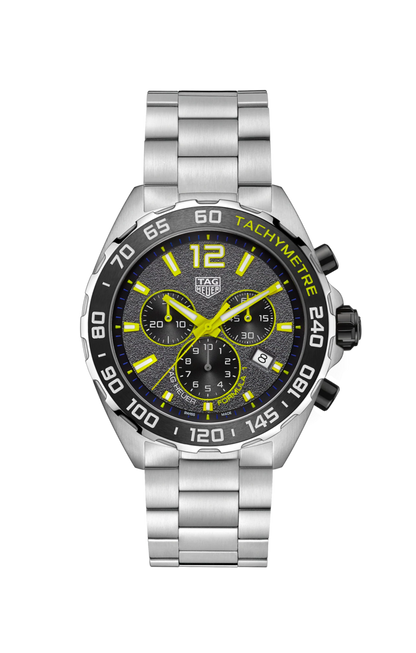 TAG Heuer Formula 1 Grey & Yellow Dial Stainless Steel Mens Quartz Chronograph Watch CAZ101AG.BA0842