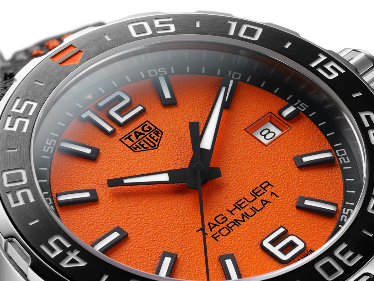 TAG Heuer Formula 1 Orange Dial Stainless Steel Mens Quartz Watch WAZ101A.FC8305