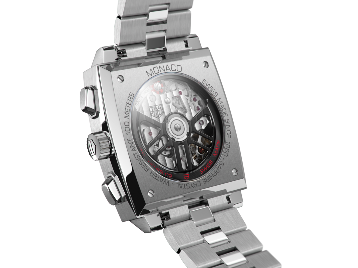 TAG Heuer Monaco Calibre Heuer 02 Black Dial Stainless Steel Mens Chronograph Watch CBL2113.BA0644