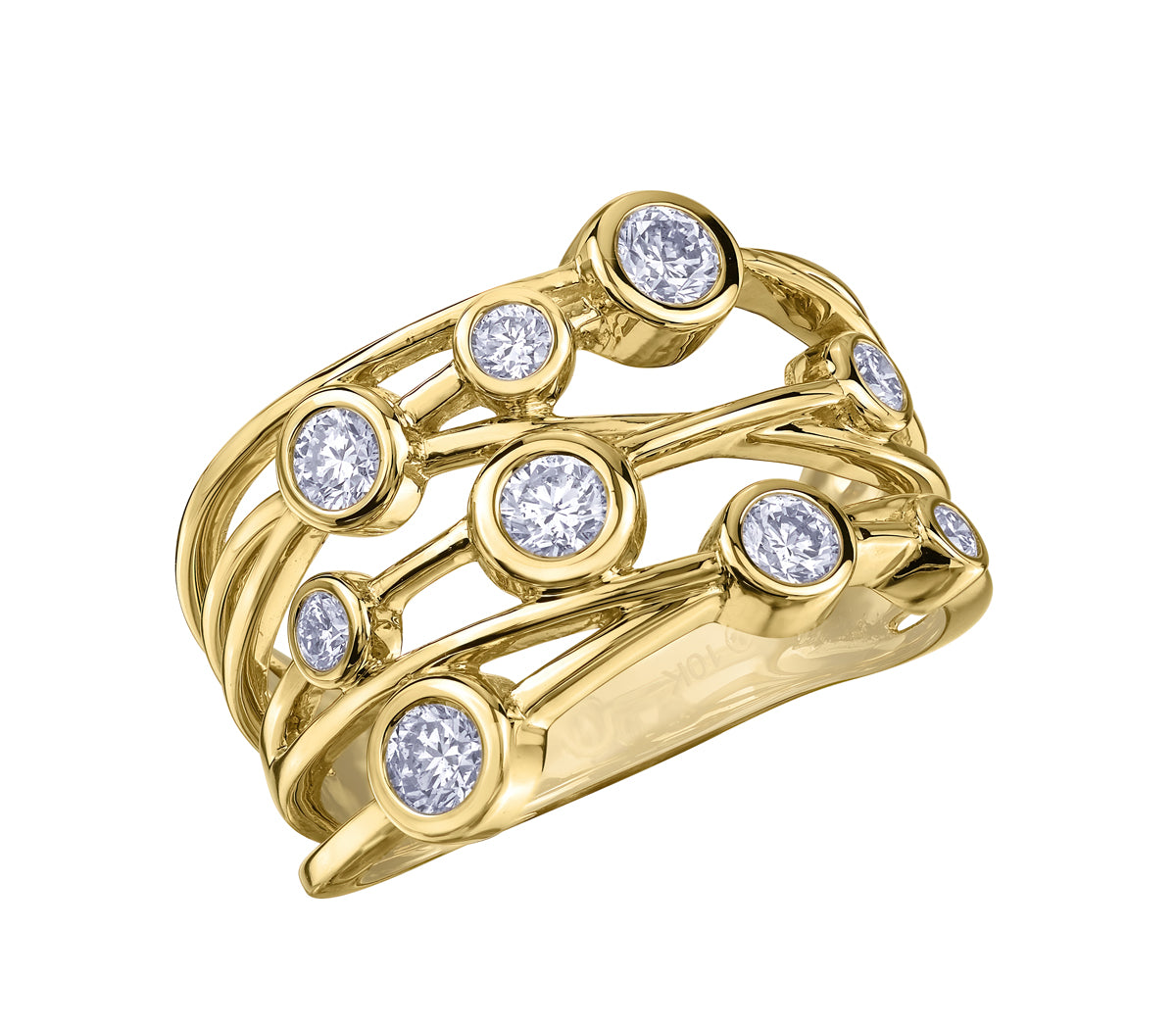 18ct Gold Diamond Set Bubble Dress Ring