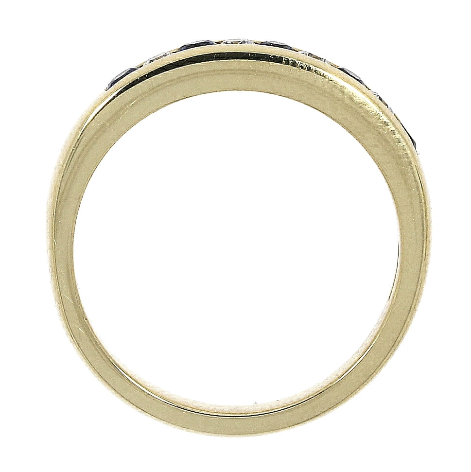 18ct Gold Sapphire & Diamond Channel Set Half Eternity Ring