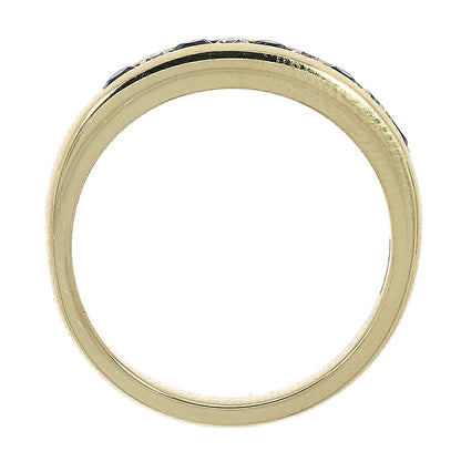 18ct Gold Sapphire & Diamond Channel Set Half Eternity Ring