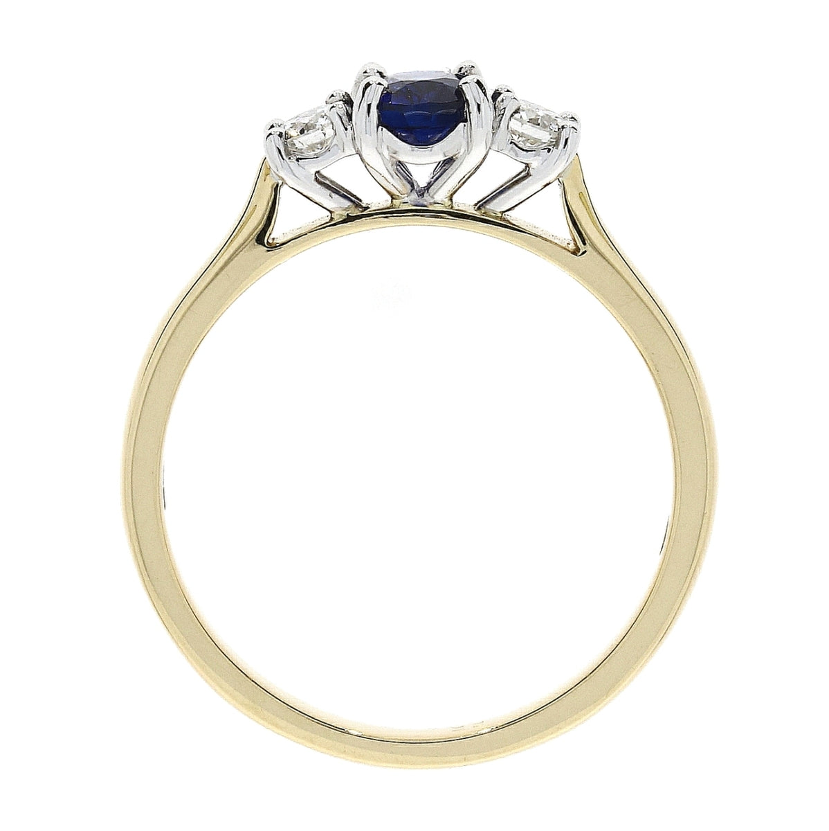 18ct Gold Sapphire & Diamond Set Three Stone Trilogy Ring