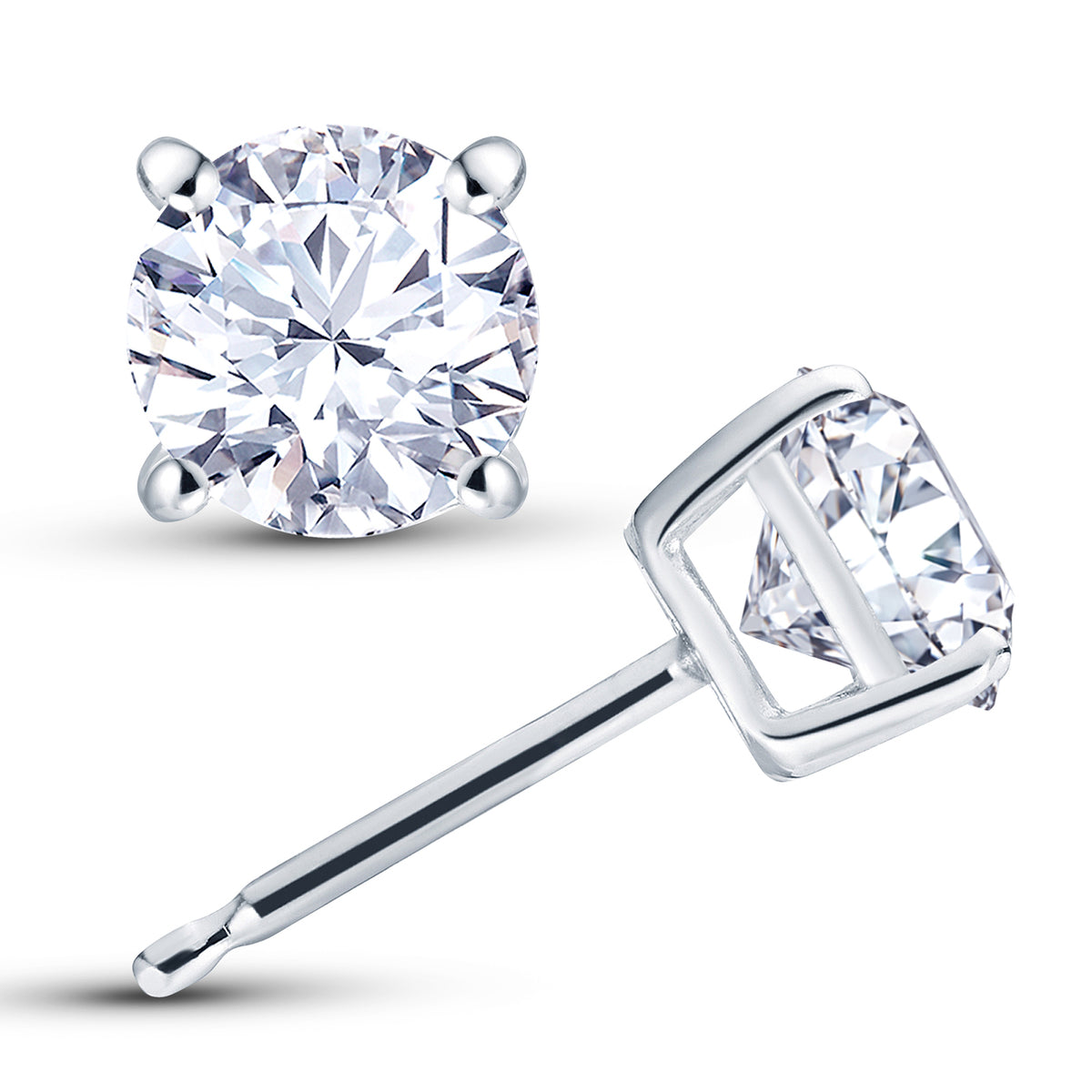18ct White Gold 4 Claw Set 0.20ct Diamond Stud Earrings
