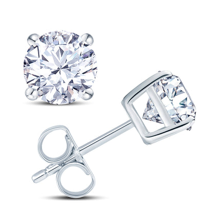 18ct White Gold 4 Claw Set 0.50ct Diamond Stud Earrings