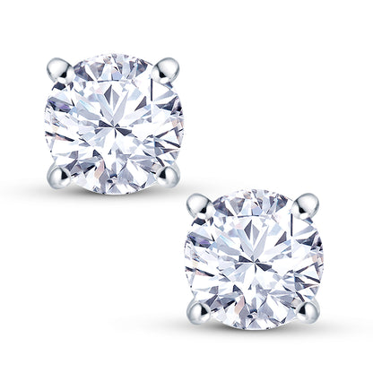 18ct White Gold 4 Claw Set 0.60ct Diamond Stud Earrings