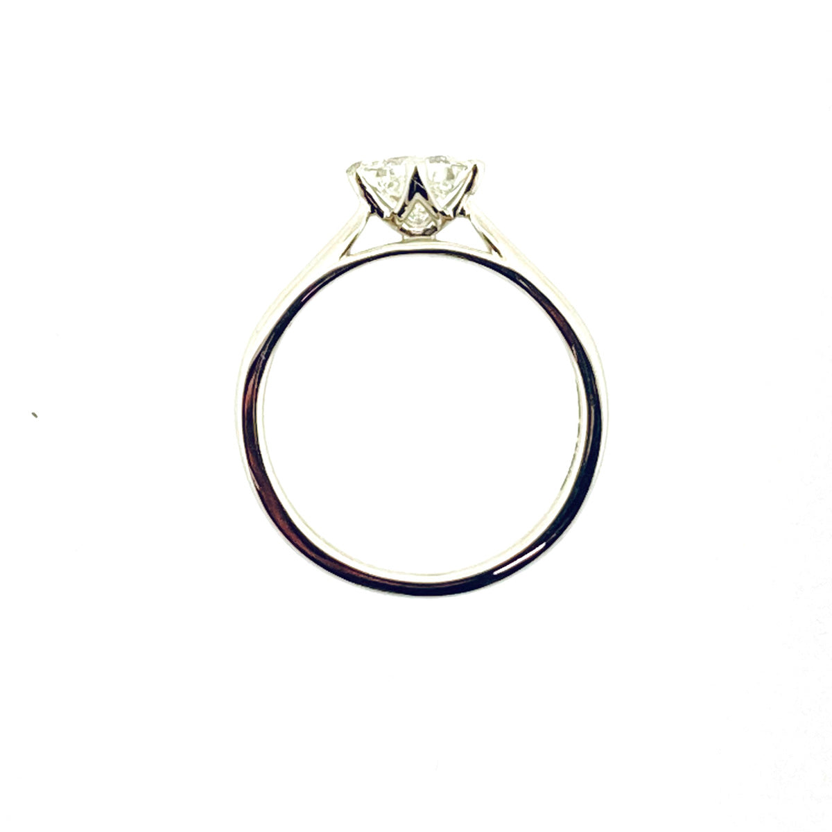 18ct White Gold Solitaire 4 Claw Set 0.72ct Single Stone Princess Cut Diamond Ring