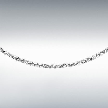 18ct White Gold Spiga Link Chain 18" Necklace