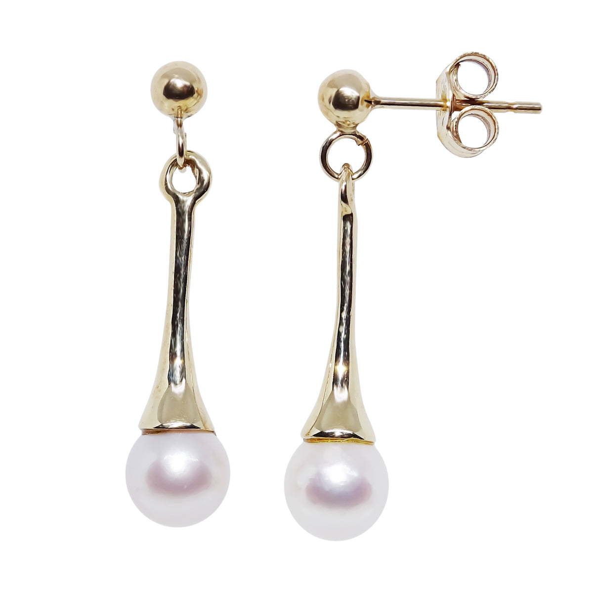 9ct Gold Cultured Pearl Set Drop Earrings