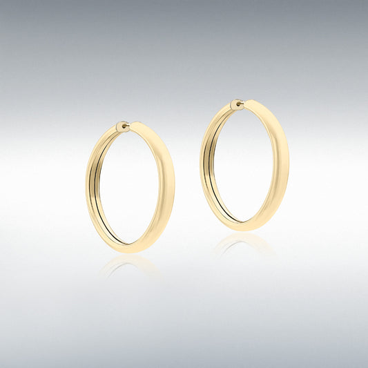 9ct Gold Plain Polished 30mm Hoop Earrings