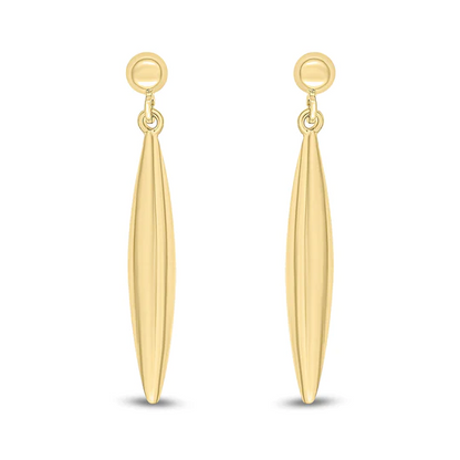 9ct Gold Polished Marquise Drop Earrings