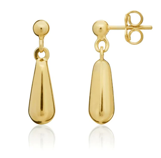 9ct Gold Short Bomb Drop Earrings