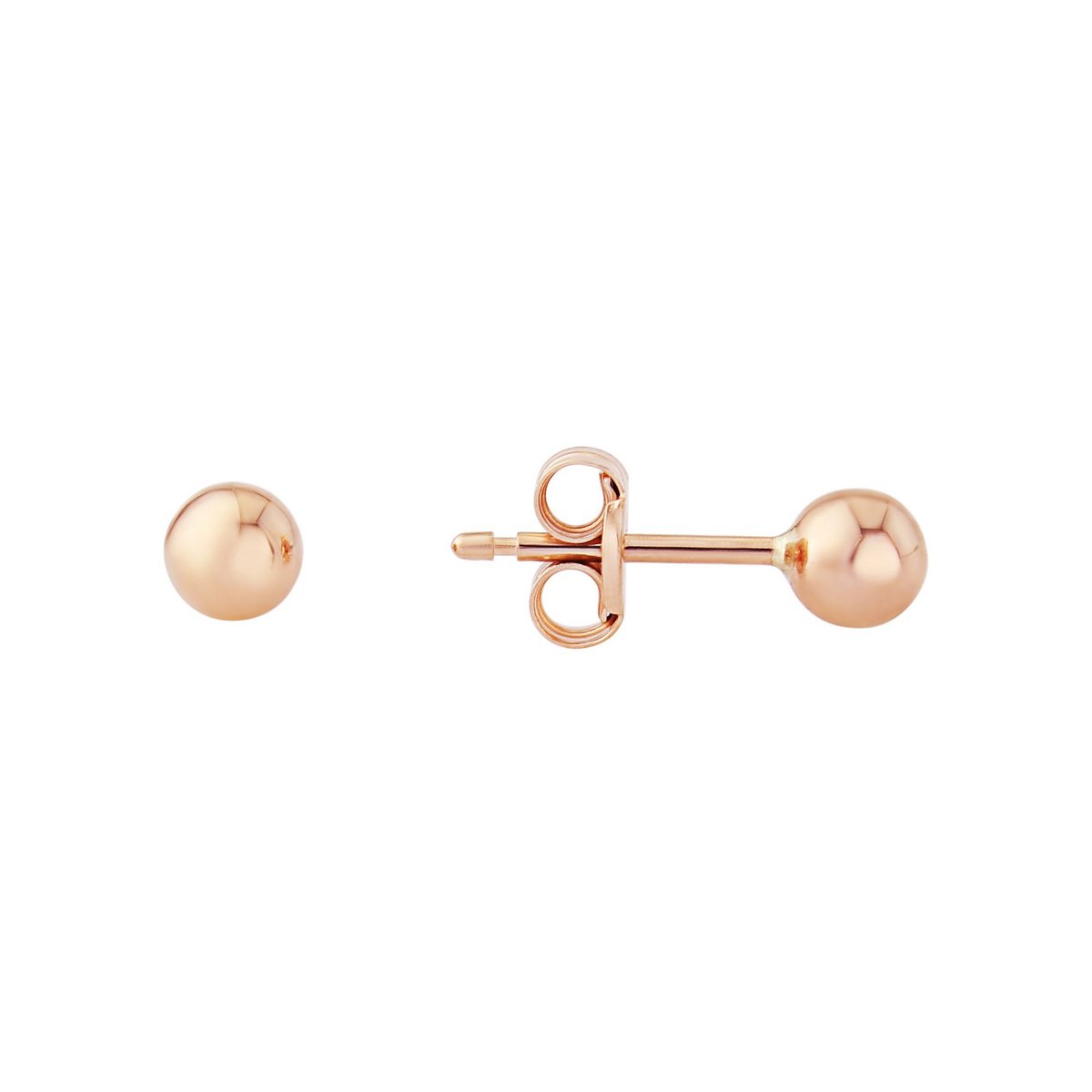 9ct Rose Gold Classic Ball Stud Earrings (4mm)