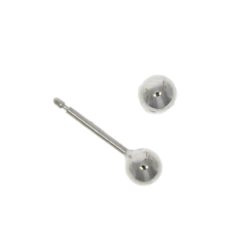 9ct White Gold Classic Ball Stud Earrings (4mm)