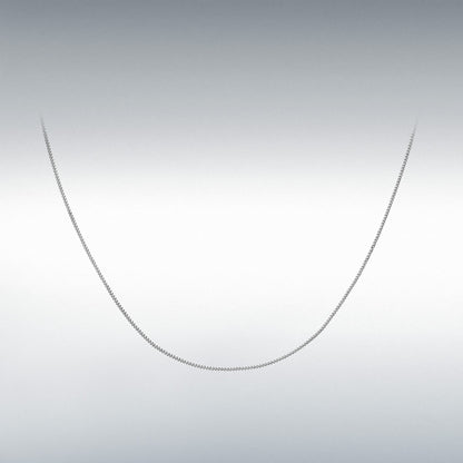 9ct White Gold Diamond Cut Curb Chain Link 20" Necklace