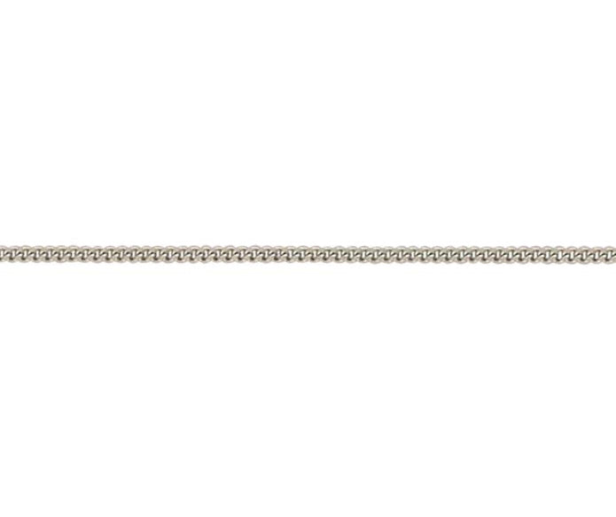 9ct White Gold Filed Curb Chain Link 18" Necklace