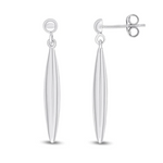 9ct White Gold Polished Marquise Drop Earrings