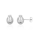 9ct  Polished Oval Knot Stud Earrings