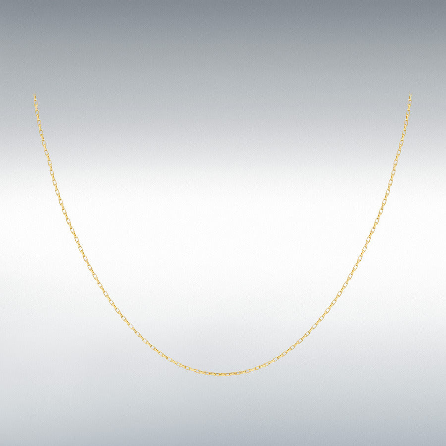 9ct Yellow Gold Diamond Cut Belcher Chain Link 18" Necklace
