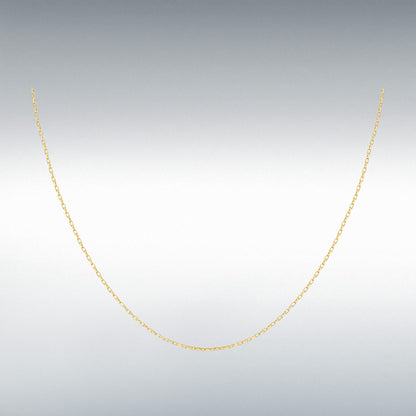 9ct Yellow Gold Diamond Cut Belcher Chain Link 18" Necklace