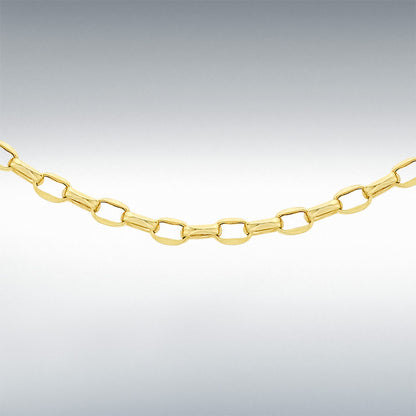 9ct Yellow Gold Diamond Cut Belcher Chain Link 18" Necklace
