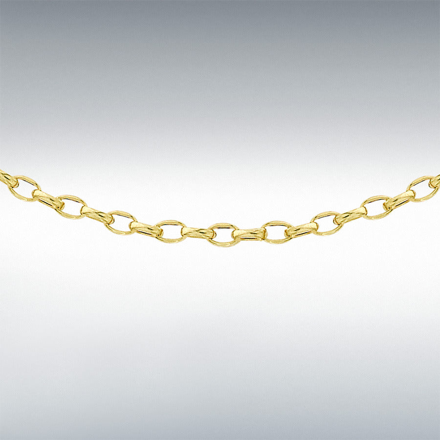 9ct Yellow Gold Diamond Cut Belcher Chain Link 18" Necklace
