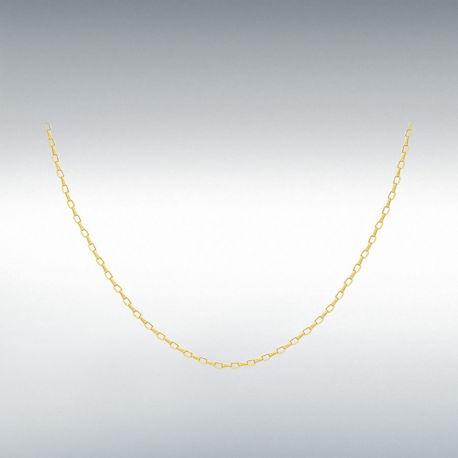 9ct Yellow Gold Diamond Cut Belcher Chain Link 20" Necklace