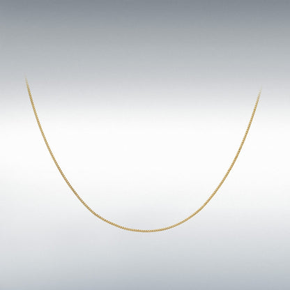 9ct Yellow Gold Diamond Cut Curb Chain Link 16"/18" Necklace