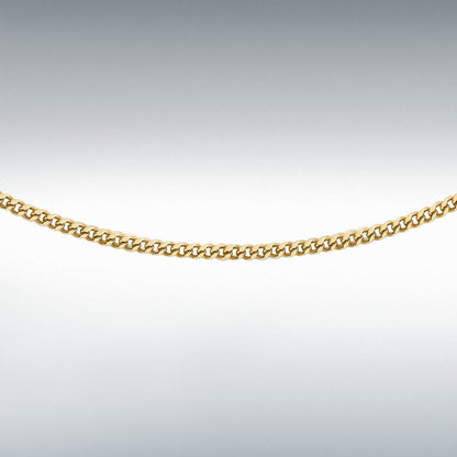 9ct Yellow Gold Diamond Cut Curb Chain Link 16"/18" Necklace