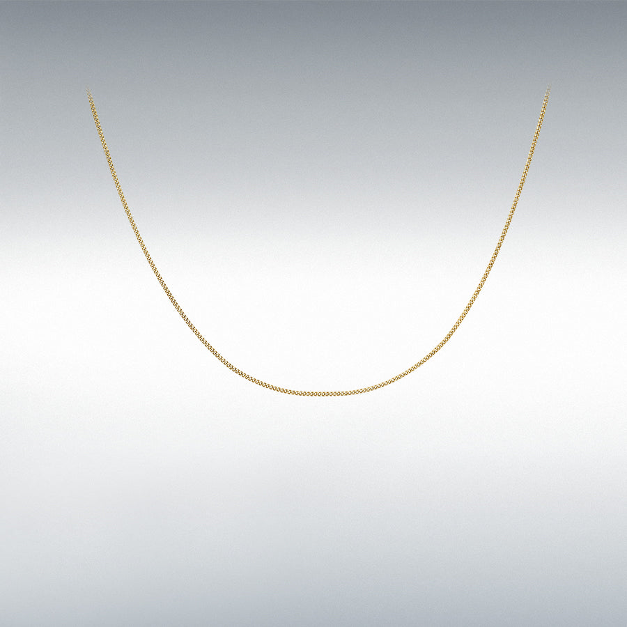 9ct Yellow Gold Diamond Cut Curb Chain Link 18" Necklace